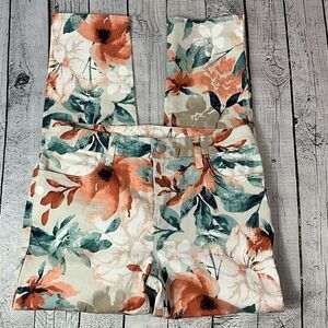 CHICO’S Girlfriend Slim Leg Ankle Floral Jeans
